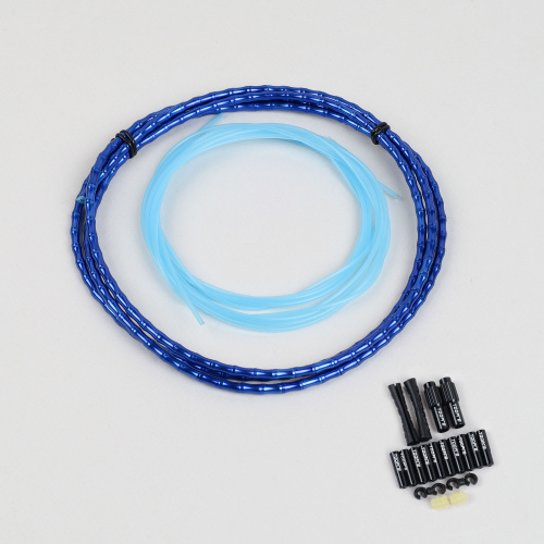 Комплект рубашка и направляющие велосипеда с технологией Fish Bons повышенной прочности. Рубашка/2 направляющие/наконечники/зажимы. TOOPRE. Синий