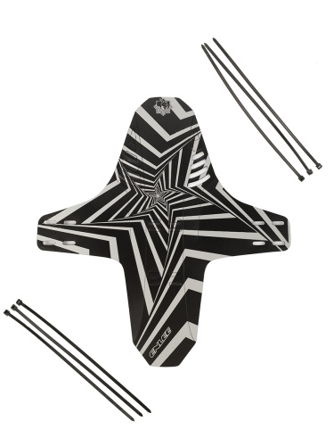 Крыло велосипеда универсальное MTB COMIRON переднее/заднее, светоотражающее, брызговик на вилку. 27.5*30см. Reflective star /уп250/