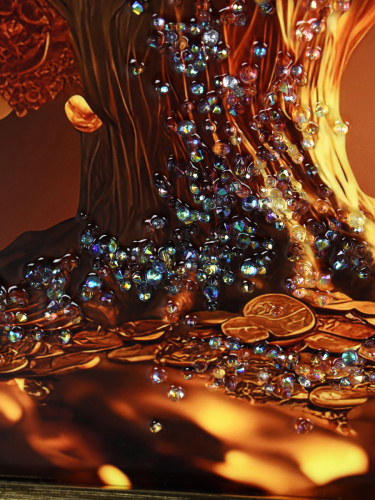 Картина 50х50 Денежное дерево / CX-0288  /уп 24/стразы