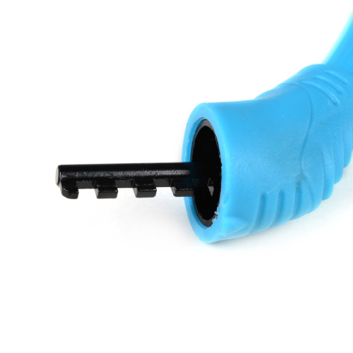 Замок тросовый кодовый R-LOCK 02, 4 разряда, 12х400мм, стальной трос, тактильно приятный PVC, вес 140 гр, синий /уп 200