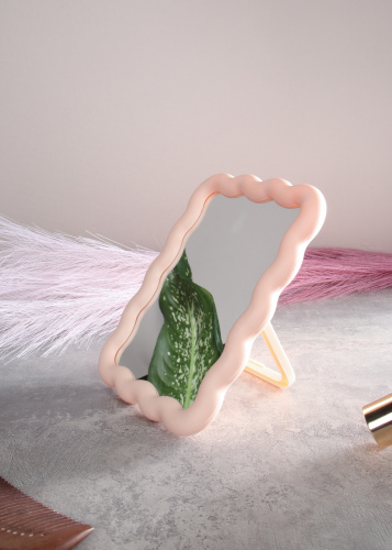 Зеркало настольное 14х18 см / 1044 /уп 60/пластик