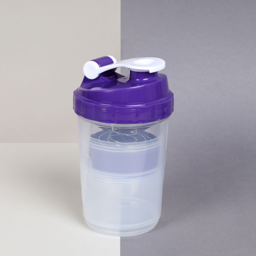 Бутылка/Шейкер СПАЙДЕР SHS-500 бело-синяя, для спортивного питания 500ML