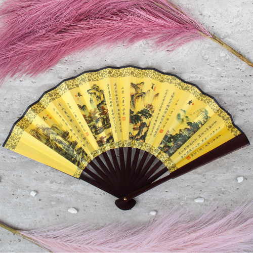 Веер 27 см бамбуковая основа / 622-9 /уп 5/600/