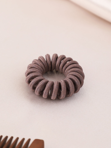 Резинка для волос коричневый / NSAL-22F /уп 300/пружинка