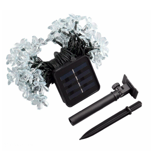 Гирлянда с питанием от солнечных элементов Цветочки / FN-690 /уп 50/ 7 метров 50 ламп 7 режимов