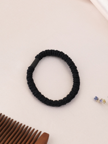 Резинка для волос 6 см черная / NSAF-41F /уп 100/