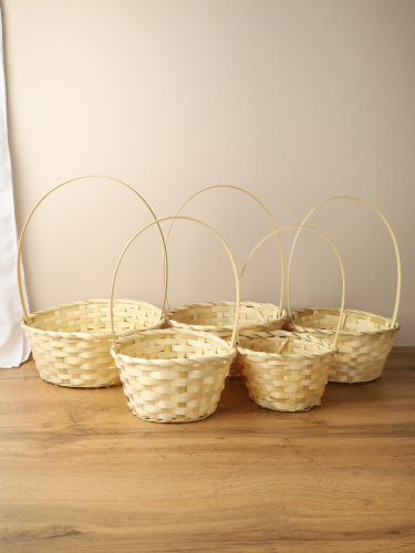 Корзина плетеная 5 штук набор / A-995/2 /уп 80/ручки отдельно