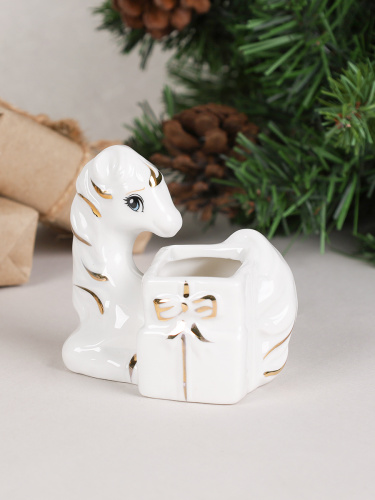 Статуэтка Лошадь 8 см / B5438 /уп 96/ Символ года 2026 костяной фарфор