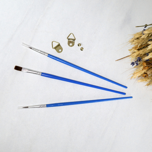 Кисти для рисования 3 штуки набор + крепления для холста на раме / 06082024 / 