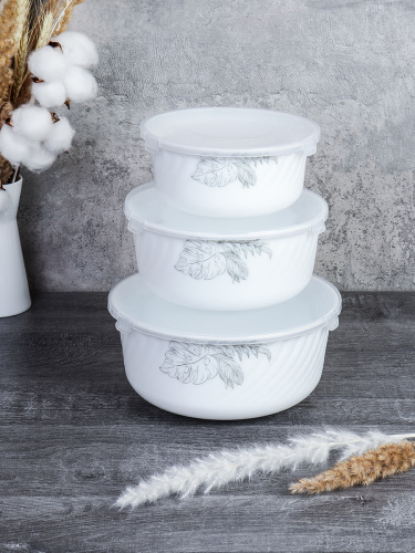 Салатник с крышкой 3 предмета / HDW3B-XN (7463) /уп 12/