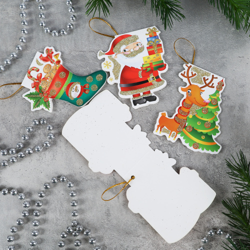 Открытка новогодняя набор 160 штук Новый год / DE-128 /уп 25/