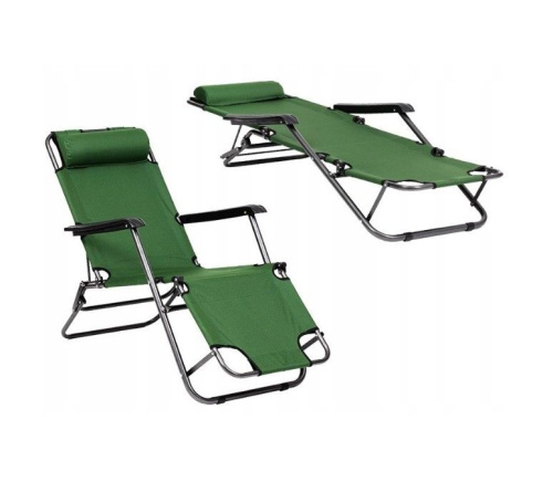 Кресло-шезлонг 153х60х78 зеленый / VT-530 / уп 4