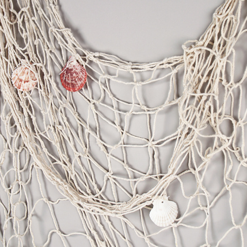 Сеть декоративная 1х2 м белая с ракушками / W331 /уп 100/