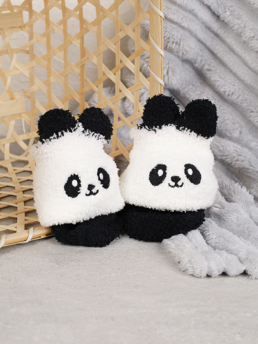 Носки женские флисовые р. 35-40 Лапки новогодний №2 Панда / MNZ-16/2 /уп 12 /700654