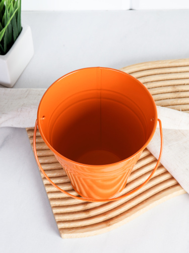 Ведерко для сервировки 12х13х6,5см / O-YW29841 /уп 144/ Оранжевое
