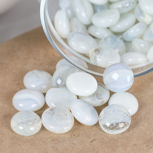 Декоративные камни 250г / 7-219 /уп 100/ белый со стеклом / 711819
