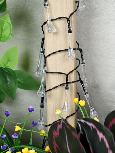 Гирлянда с питанием от солнечных элементов Капелька росы / FN-835 /уп 50/ 5 метров 50 ламп 6 режимов 690357