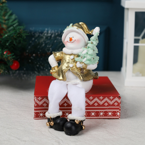 Фигурка висячие ножки Снеговик 9 см / S2205 /уп 120/Новый год