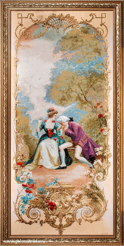 Картина гобелен 73х157 Свидание в саду / 10037-4/ иваново 