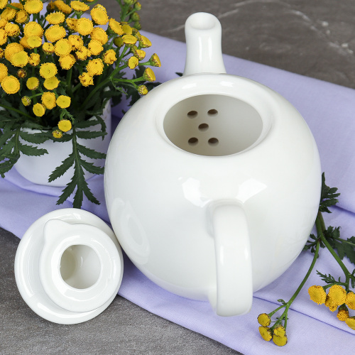 Чайник заварочный 500 мл Белый / B3TP WHITE /уп 18/ костяной фарфор