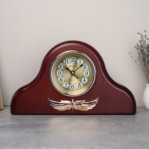 Часы настольные 34х20 см коричневые / T2827 /уп 20/