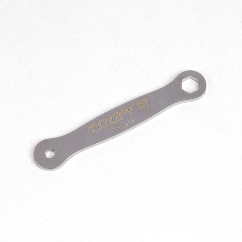 Ключ для педалей TOOPRE TL-S22. Под болты torx 3.2-3.4мм и шестигранные болты 6мм. Серебро