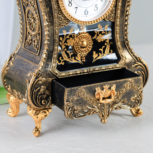 Часы настольные 28 см коричневые / 63317G /уп 18/ музыкальные