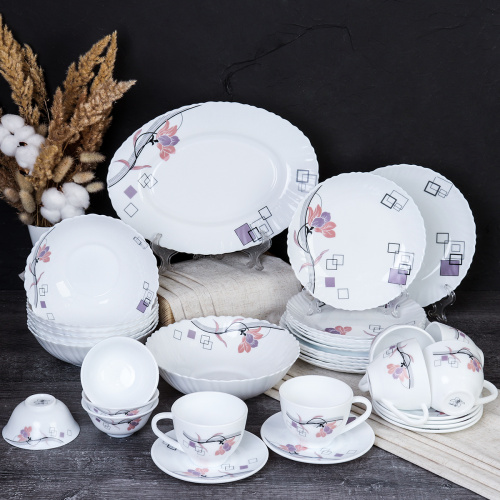 Столовый набор 36 предметов / GRAY-36/758578412022055 (6834) /уп 2/ Абстракция геометрия