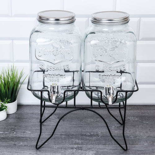 Банка с краном 2 штуки 4 л на подставке / 2302-4000 /уп 4/* Лимонадник