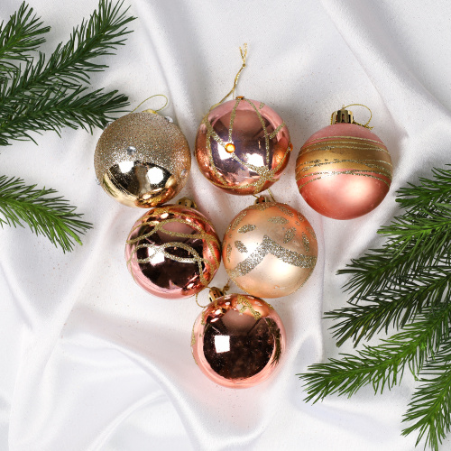 Елочные шары 30 штук 6 см / HX-29 /уп 12/ пудра