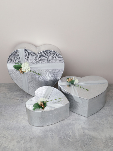 Коробка подарочная 3 штуки Сердце набор 22/19/16 / C2-2303 /уп 36/