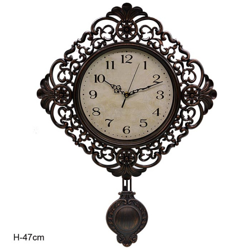 Часы настенные с маятником 47 см / 8426-2/2 /уп 12/ коричневые