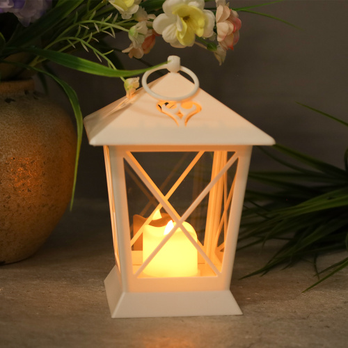 Светильник фонарь настольный Новогодний 17 см новогодний / YR03-11/уп 6/72/белый от батареек