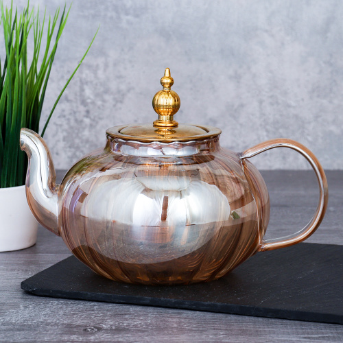 Чайник заварочный с ситом 700 мл рифленый тонированный / LCTP5541 /уп 48/