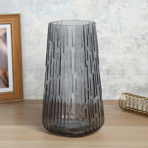 Ваза для цветов 23 см серая / WRD-111 /уп 20/ без и/уп