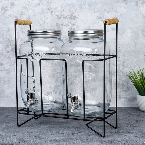 Банка с краном 2 штуки 4 л на подставке / 1898-3800 /уп 4/* Лимонадник