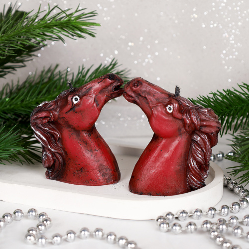 Свеча 2 штуки Лошадь 8 см / M-166AB /уп 96/Символ года 2026