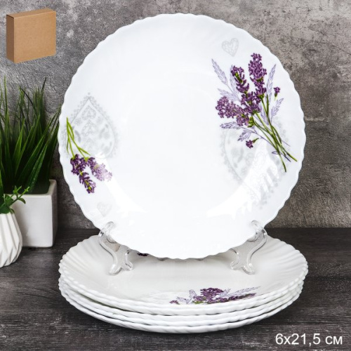 Набор тарелок 6 штук 215 мм / LHP-85 (7131) /уп 8/ Букет лаванды