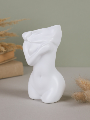 Статуэтка кашпо Бюст 14 см / DG-005 /уп 108/белая