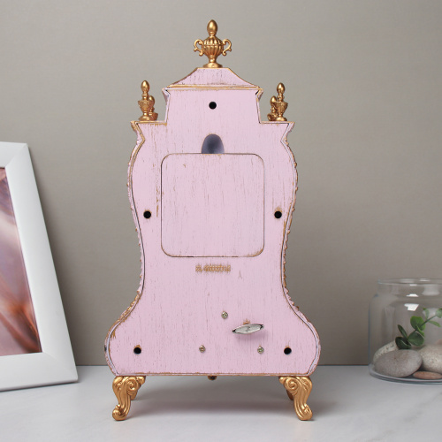 Часы настольные 28 см розовые / 63317H /уп 18/ музыкальные