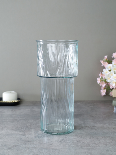 Ваза для цветов 25 см / WRD-139 /уп 24/ прозрачная без и/уп