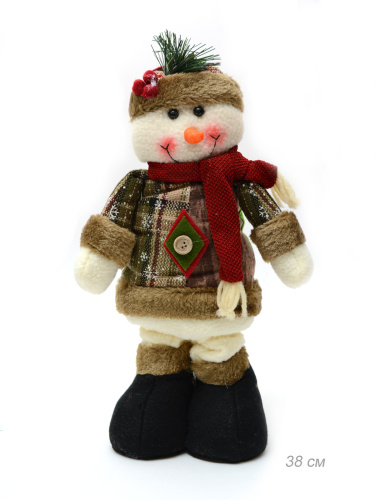 Новогоднее украшение Снеговик на телескопических ножках 38-43 см / Е150 /уп 60/