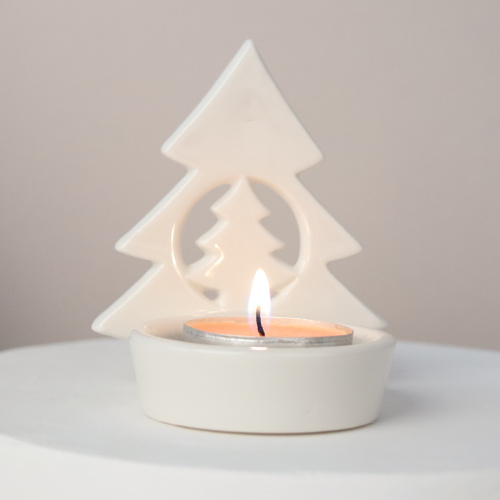 Подсвечник Елка 9 см новогодний / YZ23964 /уп 4/144/