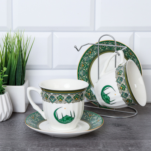 Чайный набор 4 предмета 250 мл на металл подставке / ZSV02-4M /уп 18/ Муслим