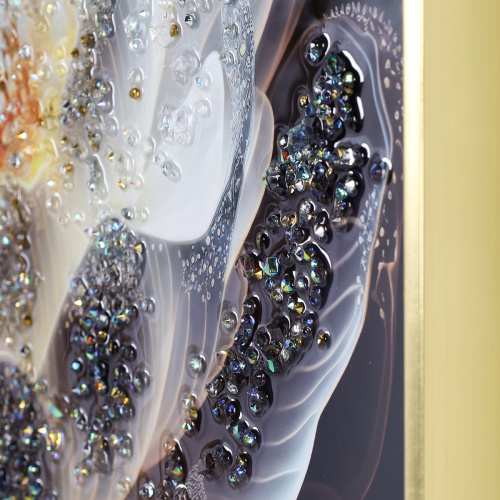 Картина 50х50 Цветок / GL-01 /уп 24/стразы