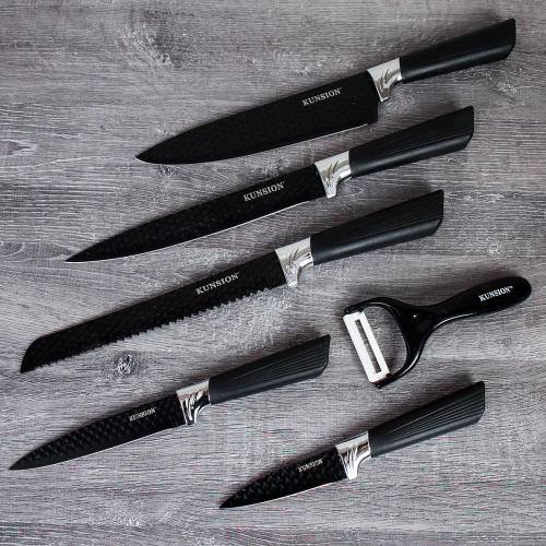 Набор кухонных ножей 6 предметов / WD-104 /уп 24/овощечистка в комплекте