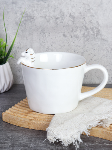 Кружка 400 мл Лошадь 14 см / B5479 /уп 48/Символ года 2026/ костяной фарфор