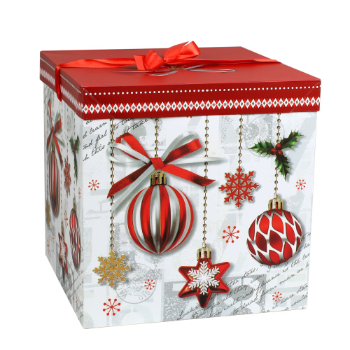 Коробка подарочная 30x30x30 см складная / 119 /уп 12/180/Новый год