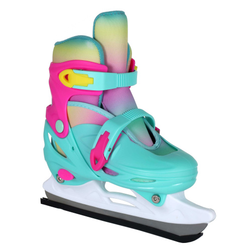 Коньки раздвижные ледовые раздвижные 2 в 1. (ролики+коньки) COMIRON / S /уп 6/ (31-34) цветные