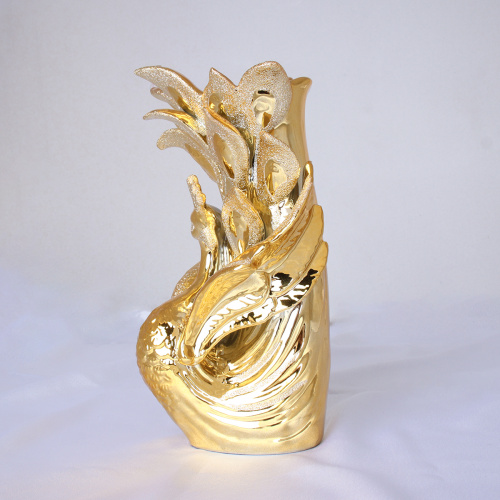 Статуэтка ваза Павлин 24 см / W2015-1 /уп 24/золото